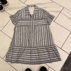 Crosby by Mollie Burch Black and White Striped  Dress